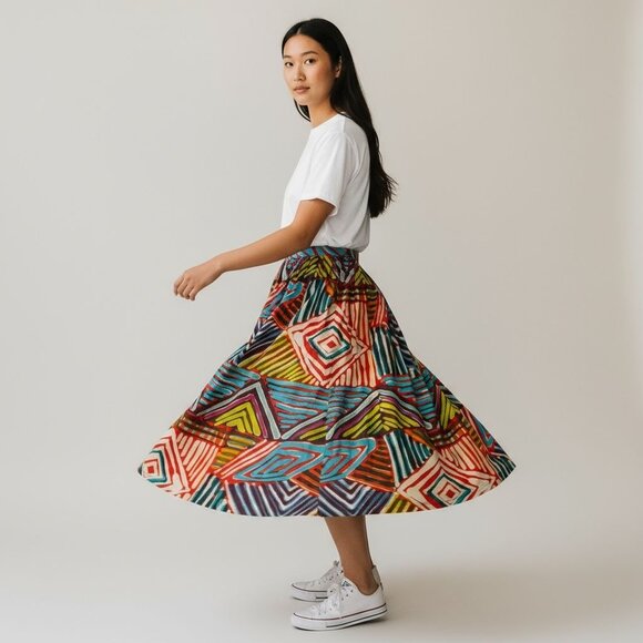 J. Crew Circle Skirt in Geo Brushstroke Print #C4746, 10 - Picture 1 of 10